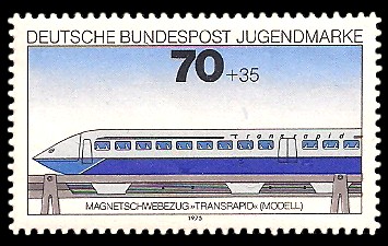 70 + 35 Pf Briefmarke: Jugendmarke 1975, Eisenbahn