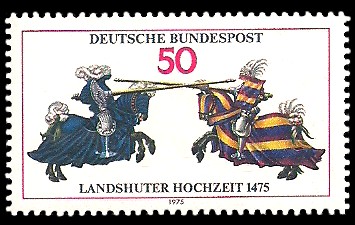 50 Pf Briefmarke: Landshuter Hochzeit 1475 50 Pf Briefmarke: Landshuter Hochzeit 1475