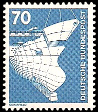 70 Pf Briefmarke: Industrie und Technik