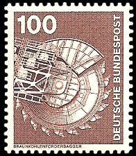 100 Pf Briefmarke: Industrie und Technik
