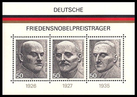 Briefmarke: Block: Deutsche Friedensnobelpreisträger