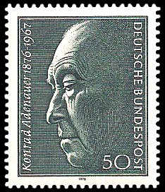 50 Pf Briefmarke: 100. Geburtstag Konrad Adenauer