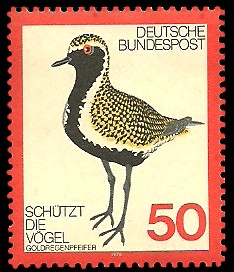 50 Pf Briefmarke: Schützt die Vögel