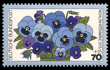 70 + 35 Pf Briefmarke: Wohlfahrtsmarke 1976, Gartenblumen