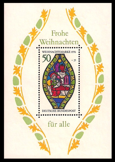  Briefmarke: Block mit Weihnachtsmarke 1976