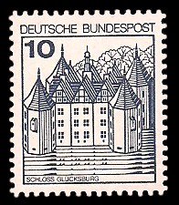 10 Pf Briefmarke: Burgen und Schlösser