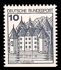 10 Pf Briefmarke: Burgen und Schlösser