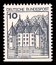 10 Pf Briefmarke: Burgen und Schlösser