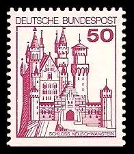 50 Pf Briefmarke: Burgen und Schlösser