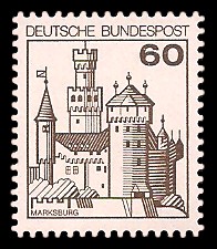 60 Pf Briefmarke: Burgen und Schlösser 60 Pf Briefmarke: Burgen und Schlösser