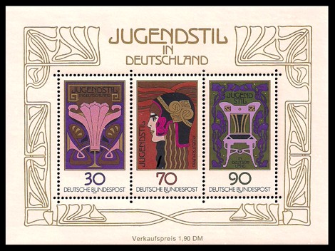 1,90 DM Briefmarke: Block: Jugendstil in Deutschland
