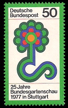 50 Pf Briefmarke: 25 Jahre Bundesgartenschau 50 Pf Briefmarke: 25 Jahre Bundesgartenschau