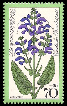 70 + 35 Pf Briefmarke: Wohlfahrtsmarke 1977, Wiesenpflanzen
