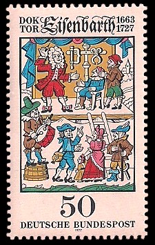 50 Pf Briefmarke: 250. Todestag Johannes Andreas Eisenbarth 50 Pf Briefmarke: 250. Todestag Johannes Andreas Eisenbarth