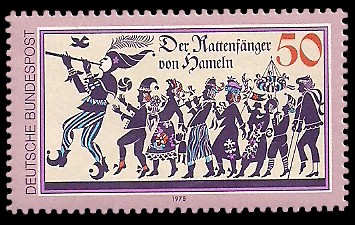 50 Pf Briefmarke: Rattenfänger von Hameln