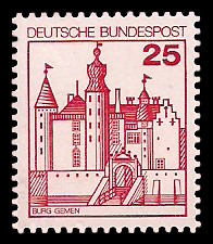 25 Pf Briefmarke: Burgen und Schlösser 25 Pf Briefmarke: Burgen und Schlösser
