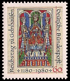 60 Pf Briefmarke: 800. Jahrestag Reichstag zu Gelnhausen 60 Pf Briefmarke: 800. Jahrestag Reichstag zu Gelnhausen