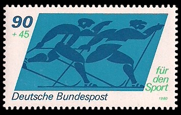 90 + 45 Pf Briefmarke: Für den Sport
