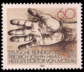 60 Pf Briefmarke: 200. Geburtstag Friedrich Joseph Haass