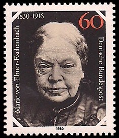 60 Pf Briefmarke: 150. Geburtstag Marie von Ebner-Eschenbach 60 Pf Briefmarke: 150. Geburtstag Marie von Ebner-Eschenbach