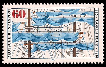 60 Pf Briefmarke: 150. Geburtstag Gorch Fock