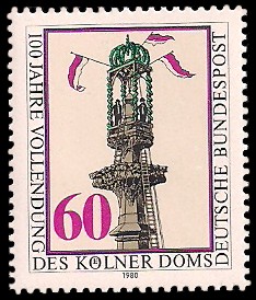60 Pf Briefmarke: 100 Jahre Vollendung des Kölner Doms