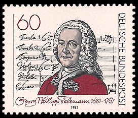 60 Pf Briefmarke: 300. Geburtstag Georg Philipp Telemann