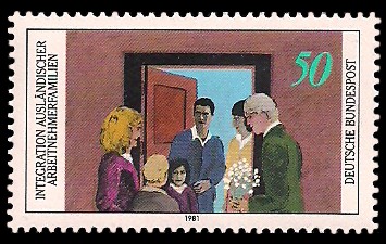 50 Pf Briefmarke: Integration Ausländischer Arbeitnehmerfamilien