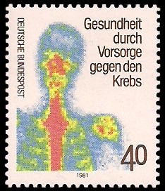 40 Pf Briefmarke: Gesundheit durch Vorsorge gegen den Krebs 40 Pf Briefmarke: Gesundheit durch Vorsorge gegen den Krebs