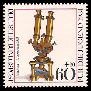 60 + 30 Pf Briefmarke: Für die Jugend, Optische Instrumente 60 + 30 Pf Briefmarke: Für die Jugend, Optische Instrumente