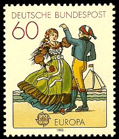 60 Pf Briefmarke: Europamarke 1981, Folklore