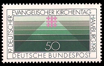 50 Pf Briefmarke: 19. Deutscher Evangelischer Kirchentag in Hamburg
