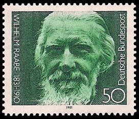 50 Pf Briefmarke: 150. Geburtstag Wilhelm Raabe