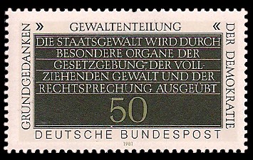 50 Pf Briefmarke: Grundgedanken der Demokratie