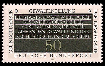 50 Pf Briefmarke: Grundgedanken der Demokratie 50 Pf Briefmarke: Grundgedanken der Demokratie