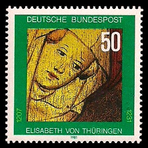 50 Pf Briefmarke: 750. Todestag Elisabeth von Thüringen 50 Pf Briefmarke: 750. Todestag Elisabeth von Thüringen