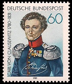 60 Pf Briefmarke: 150. Todestag Carl von Clausewitz 60 Pf Briefmarke: 150. Todestag Carl von Clausewitz
