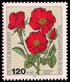 120 + 60 Pf Briefmarke: Für die Wohlfahrtspflege 1982, Rosen 120 + 60 Pf Briefmarke: Für die Wohlfahrtspflege 1982, Rosen