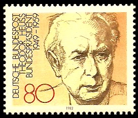 80 Pf Briefmarke: Bundespräsidenten der Bundesrepublik Deutschland