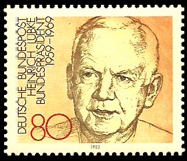 80 Pf Briefmarke: Bundespräsidenten der Bundesrepublik Deutschland