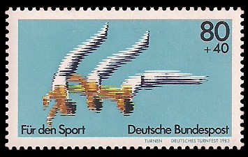 80 + 40 Pf Briefmarke: Für den Sport 80 + 40 Pf Briefmarke: Für den Sport