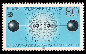 80 Pf Briefmarke: Europamarke 1983, Entdeckung der elektromagnetischen Wellen