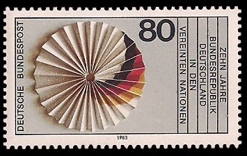 80 Pf Briefmarke: 10 Jahre BRD in den Vereinten Nationen
