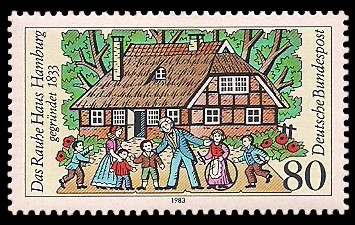 80 Pf Briefmarke: Rauhe Haus Hamburg