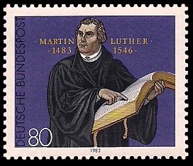 80 Pf Briefmarke: 500. Geburtstag Martin Luther 80 Pf Briefmarke: 500. Geburtstag Martin Luther