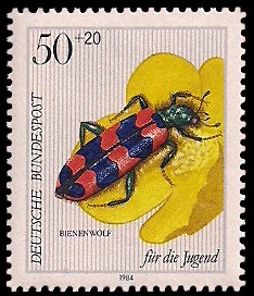 50 + 20 Pf Briefmarke: Für die Jugend, Insekten