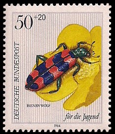 50 + 20 Pf Briefmarke: Für die Jugend, Insekten 50 + 20 Pf Briefmarke: Für die Jugend, Insekten