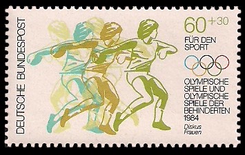 60 + 30 Pf Briefmarke: Für den Sport, Olympische Spiele 1984