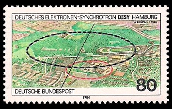 80 Pf Briefmarke: 25 Jahre Deutsches Elektronen-Synchrotron DESY 80 Pf Briefmarke: 25 Jahre Deutsches Elektronen-Synchrotron DESY
