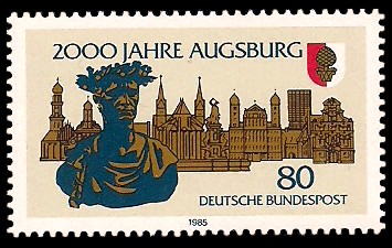 80 Pf Briefmarke: 2000 Jahre Augsburg 80 Pf Briefmarke: 2000 Jahre Augsburg